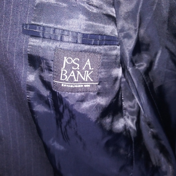 Jos. A Bank Navy Blue White Stripe Blazer 42 Reg - Picture 3 of 4